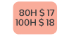 80H 17 100H 18