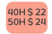 40H 22 50H 24
